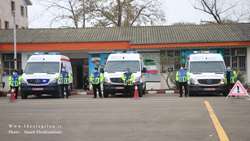 رژه خودرویی ارگان های امدادرسان به مناسبت شروع امداد زمستانی انجام شد